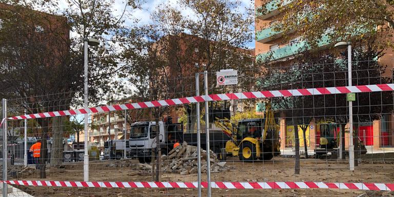 Les obres de millora de la plaça Maristany, en marxa