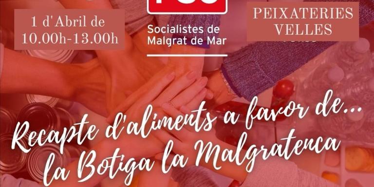 [ÀUDIO] El PSC de Malgrat de Mar organitza un recapte d'aliments a benefici de La Malgratenca