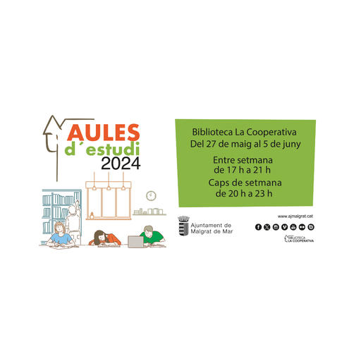 La biblioteca acollirà les Aules d'Estudi del 27 de maig al 5 de juny