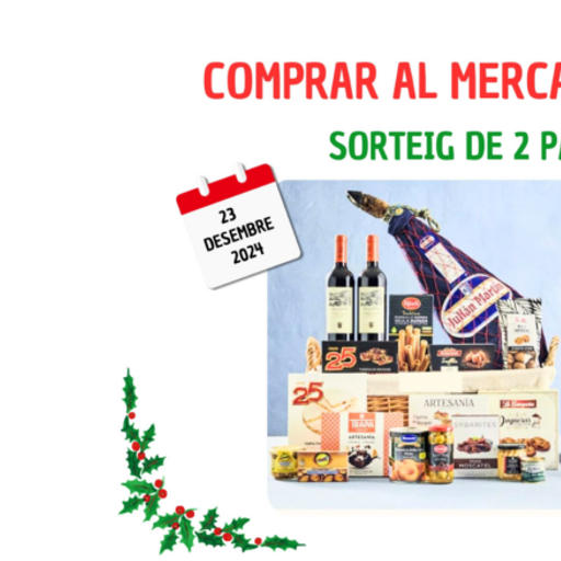 Comprar al Mercat de Sant Just té premi: dues paneres de Nadal en joc