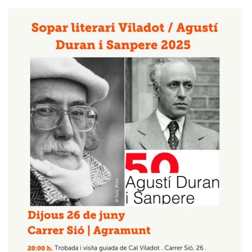 Òmnium dedica el sopar literari de Viladot a Agustí Duran i Sanpere