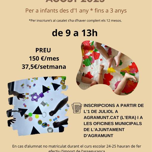 Obertes les inscripcions per participar al Casalet d’estiu per a infants d’un a tres anys