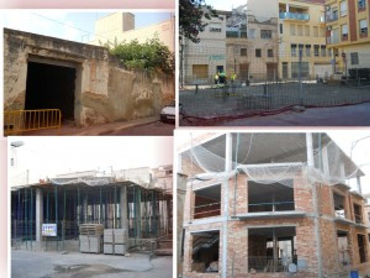 Diverses etapes de l' obra (Foto composiciò J.Roig)