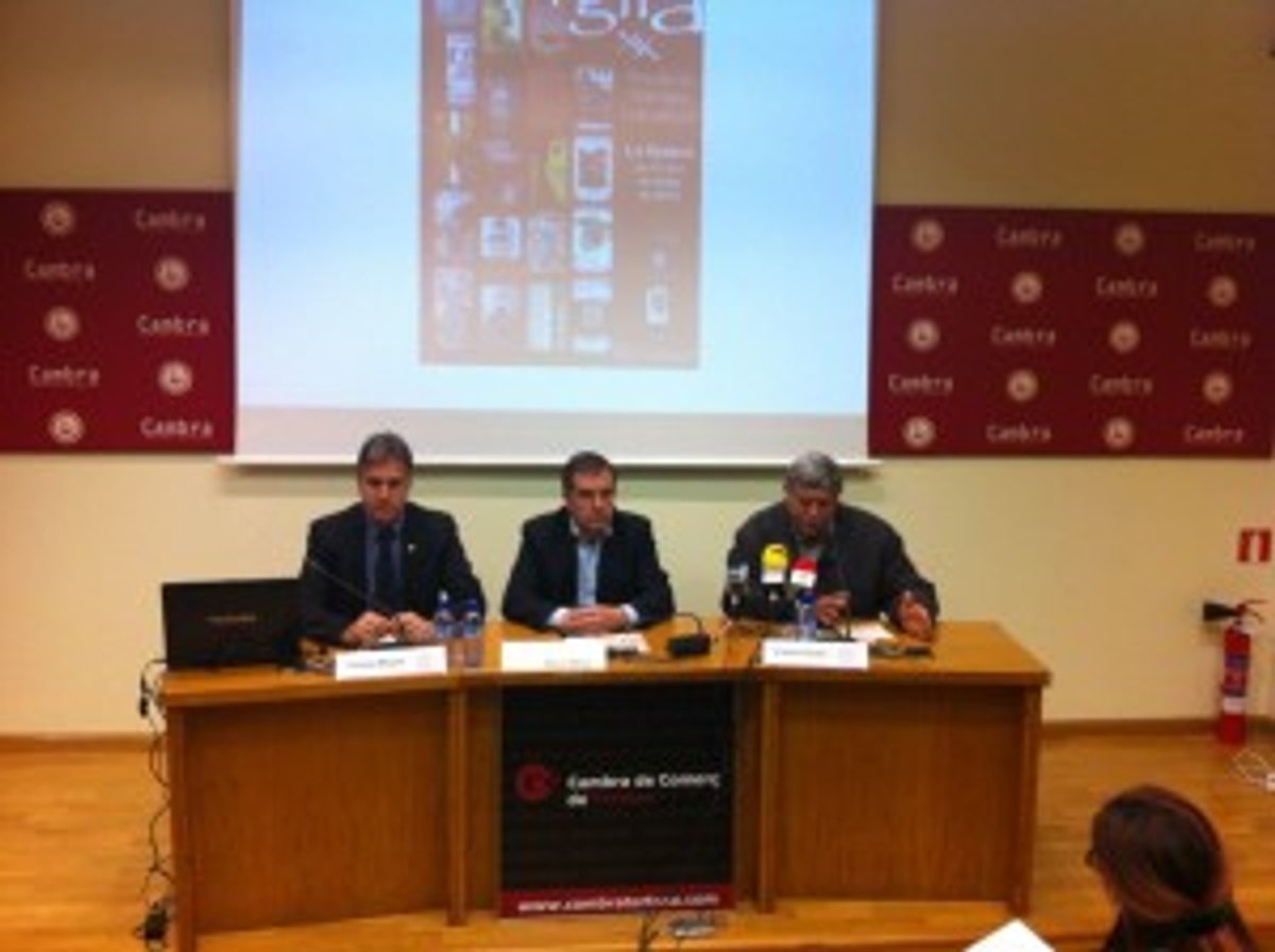 Ramón Muñoz,alcalde de La Galera i el president de l’Associació Cultural galerenca “Lo Cadub, Francesc Gasulla,presentant la Fira a la Cambra de Comerç(Foto:Cambra de Comerç)