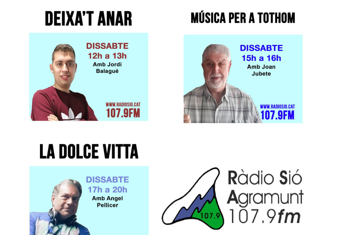 Ràdio Sió recupera els programes 'Música per a tothom', 'Deixa't Anar' i 'La Dolce Vita'
