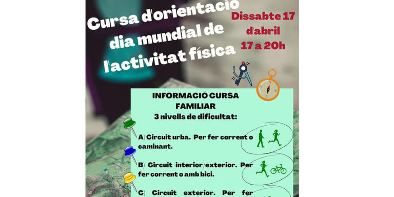 Organitzen una cursa d'orientació per celebrar el Dia Mundial de l'Activitat Física