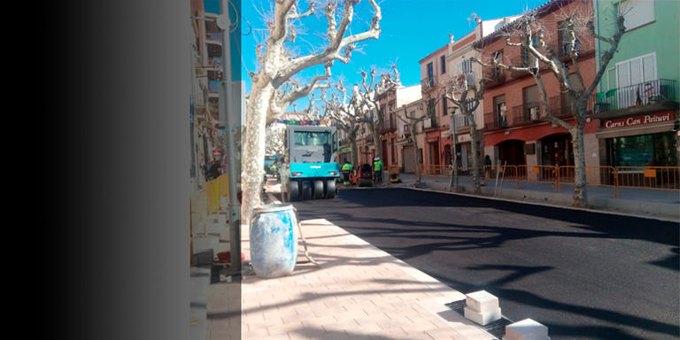 Han començat les obres de pavimentació del tram de la riera que va del carrer Bellsolell al carrer Borrell
