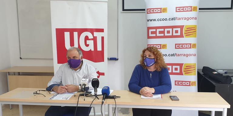UGT i CCOO es concentraran a Tarragona l'1 de maig per reconèixer la feina dels treballadors durant la pandèmia