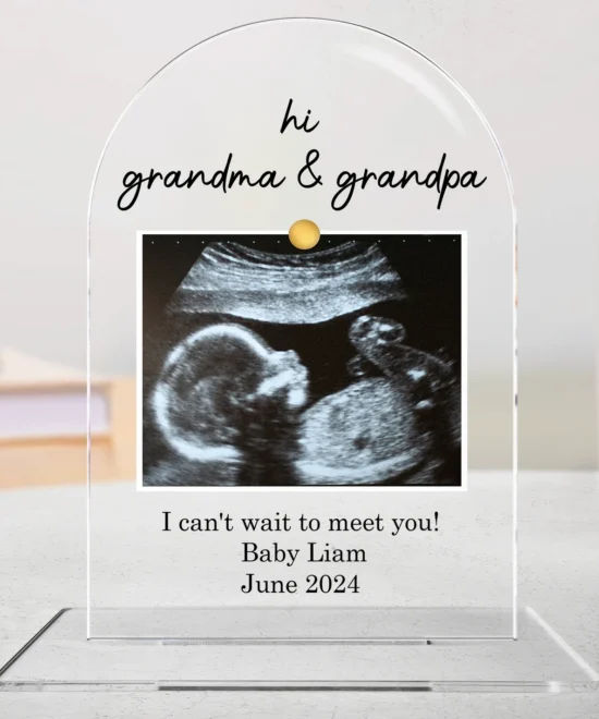 Hi Grandma And Grandpa I Can t Wait To Meet You Personalized Acrylic Plaque 1