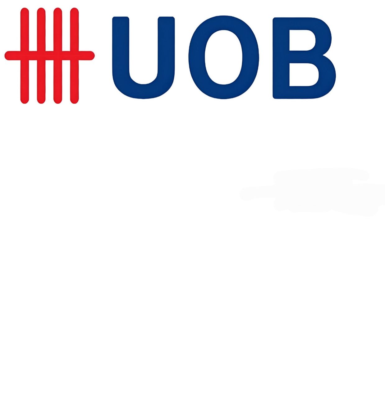 UOB logo with red bars and blue UOB text on transparent background