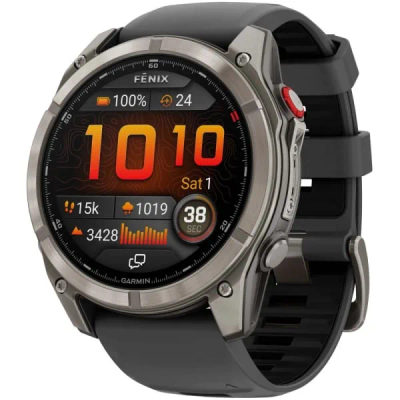 Garmin Fenix 8 Pro — 51 мм AMOLED Sapphire Titanium Graphite / Black