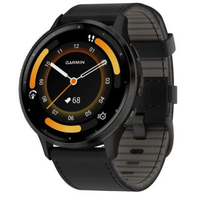 Garmin Venu 3 Black с кожаным ремешком
