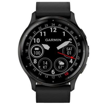 Garmin Venu 3 Black с кожаным ремешком — 3