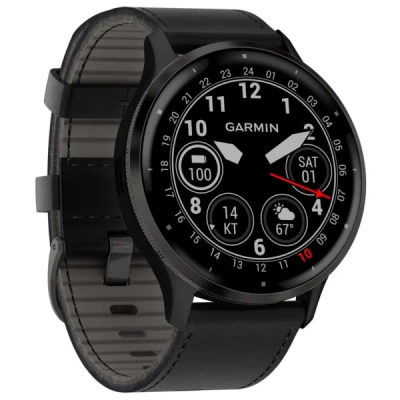 Garmin Venu 3 Black с кожаным ремешком — 5