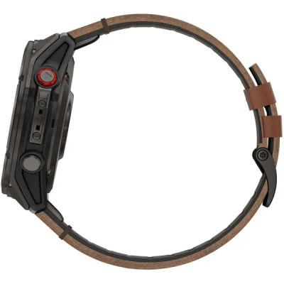 Garmin Fenix 8 Pro — 51 мм AMOLED Sapphire Carbon Grey DLC Titanium / Chestnut Leather Band — 8