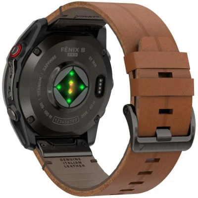 Garmin Fenix 8 Pro — 51 мм AMOLED Sapphire Carbon Grey DLC Titanium / Chestnut Leather Band — 9