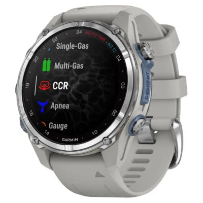 Дайвинг компьютер Garmin Descent Mk3 43 мм Stainless Steel / Fog Gray Silicone Band — 2