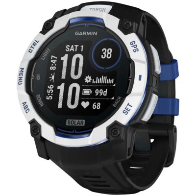 Garmin Instinct 3 — 50 мм Supernova Edition SOLAR Whitestone / Black / Bolt Blue