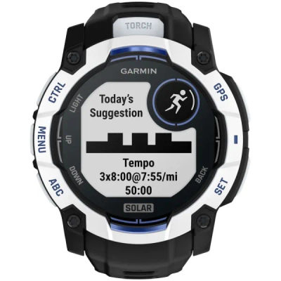 Garmin Instinct 3 — 50 мм Supernova Edition SOLAR Whitestone / Black / Bolt Blue — 4