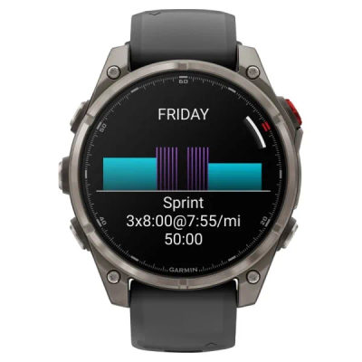 Garmin Fenix 8 Pro — 47 мм AMOLED Sapphire Titanium Graphite / Black — 12