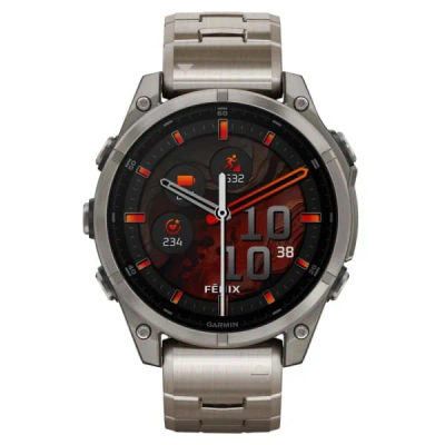 Garmin Fenix 8 — 47 мм AMOLED Sapphire Bare Titanium / Graphite / Titanium Band — 3
