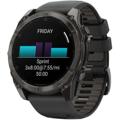Garmin Fenix 8 — 51 мм AMOLED Sapphire Carbon Gray DLC Titanium Black / Pebble Gray — 2