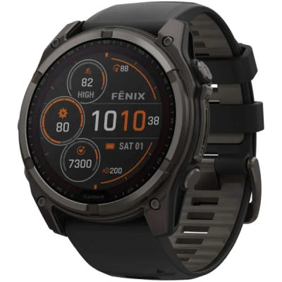 Garmin Fenix 8 — 51 мм Solar Sapphire Carbon Gray DLC Titanium Black / Pebble Gray