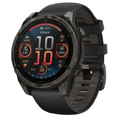 Garmin Fenix 8 — 47 мм AMOLED Sapphire Carbon Gray DLC Titanium Black / Pebble Gray