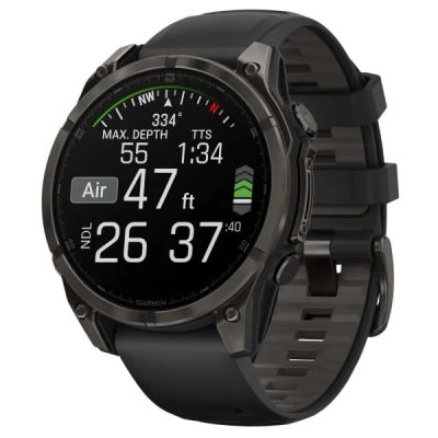 Garmin Fenix 8 — 47 мм AMOLED Sapphire Carbon Gray DLC Titanium Black / Pebble Gray — 2