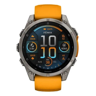 Garmin Fenix 8 — 47 мм AMOLED Sapphire Titanium Spark Orange / Graphite — 3