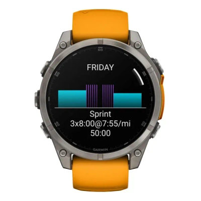 Garmin Fenix 8 — 47 мм AMOLED Sapphire Titanium Spark Orange / Graphite — 4
