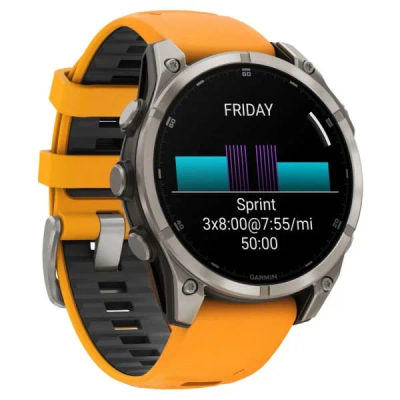 Garmin Fenix 8 — 47 мм AMOLED Sapphire Titanium Spark Orange / Graphite — 5