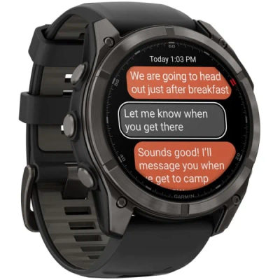 Garmin Fenix 8 Pro — 51 мм AMOLED Sapphire Carbon Gray DLC Titanium Black / Pebble Gray — 6