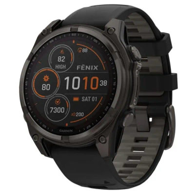 Garmin Fenix 8 — 47 мм Solar Sapphire Carbon Gray DLC Titanium Black / Pebble Gray