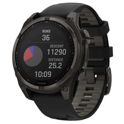Garmin Fenix 8 — 47 мм Solar Sapphire Carbon Gray DLC Titanium Black / Pebble Gray — 2