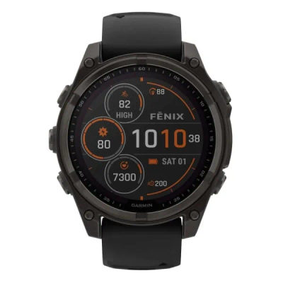 Garmin Fenix 8 — 47 мм Solar Sapphire Carbon Gray DLC Titanium Black / Pebble Gray — 3