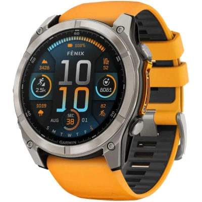 Garmin Fenix 8 — 51 мм AMOLED Sapphire Titanium Spark Orange / Graphite