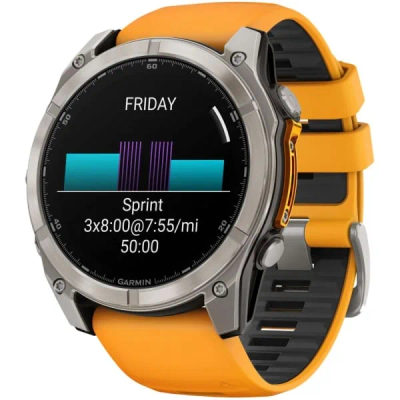 Garmin Fenix 8 — 51 мм AMOLED Sapphire Titanium Spark Orange / Graphite — 2