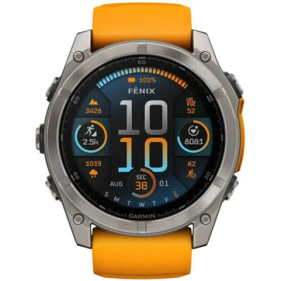 Garmin Fenix 8 — 51 мм AMOLED Sapphire Titanium Spark Orange / Graphite — 3