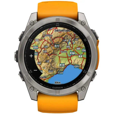 Garmin Fenix 8 — 51 мм AMOLED Sapphire Titanium Spark Orange / Graphite — 4