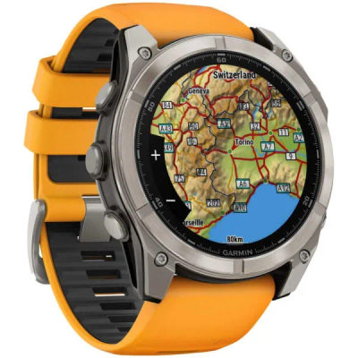 Garmin Fenix 8 — 51 мм AMOLED Sapphire Titanium Spark Orange / Graphite — 5