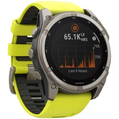 Garmin Fenix 8 — 51 мм Solar Sapphire Titanium Amp Yellow / Graphite — 5