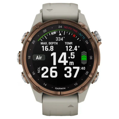 Дайвинг компьютер Garmin Descent Mk3i 43 мм Bronze PVD Titanium / French Gray Silicone Band — 3