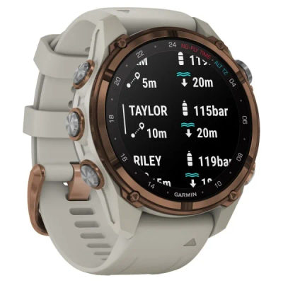 Дайвинг компьютер Garmin Descent Mk3i 43 мм Bronze PVD Titanium / French Gray Silicone Band — 5