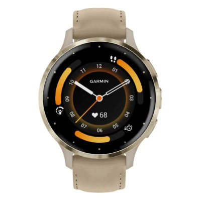 Garmin Venu 3S Soft Gold / French Gray с кожаным ремешком — 3