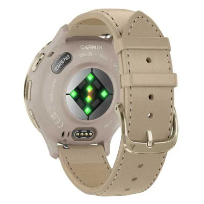 Garmin Venu 3S Soft Gold / French Gray с кожаным ремешком — 6