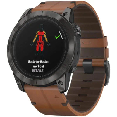 Garmin Epix Pro (Gen 2) Sapphire Edition 51 мм Carbon Gray DLC Titanium Chestnut Leather Band — 2