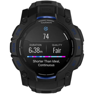 Garmin Instinct 3 — 50 мм Supernova Edition AMOLED Black / Bolt Blue — 12