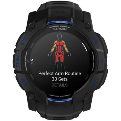 Garmin Instinct 3 — 50 мм Supernova Edition AMOLED Black / Bolt Blue — 3