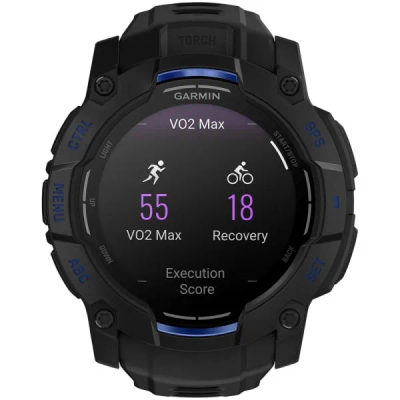 Garmin Instinct 3 — 50 мм Supernova Edition AMOLED Black / Bolt Blue — 5